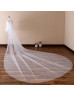 White Simple Tulle Wedding Veil Plain Edge Two-tier Bridal Veil  White Simple Tulle Wedding Veil Plain Edge Two-tier Bridal Veil